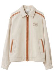 Miu Miu jacquard canvas blouson jacket - Toni neutri