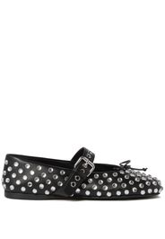 Miu Miu studded leather ballerina shoes - Nero