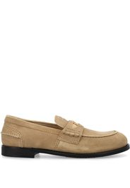 Miu Miu logo-plaque suede loafers - Toni neutri