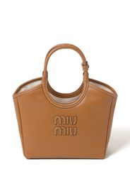 Miu Miu Ivy leather tote bag - Marrone