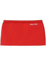 Miu Miu logo-embroidered low-rise miniskirt - Rosso