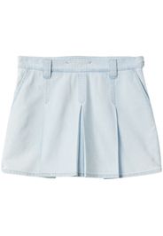 Miu Miu low-rise pleated chambray skirt - Blu
