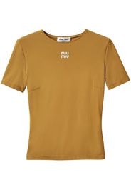 Miu Miu T-shirt con applicazione logo - Verde