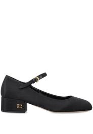 Miu Miu MIU MIU 35 MID HEEL MARYJANE PUMP MOIRE - Nero