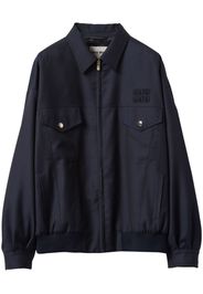 Miu Miu Batavia wool bomber jacket - Blu