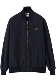 Miu Miu logo-patches bomber jacket - Blu