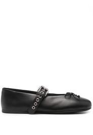 Miu Miu leather ballerina shoes - Nero