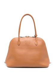 Miu Miu Borsa tote con logo goffrato - Marrone
