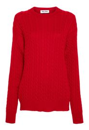 Miu Miu crew-neck cable-knit jumper - Rosso