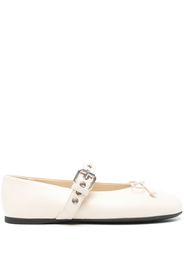 Miu Miu leather ballerina shoes - Bianco
