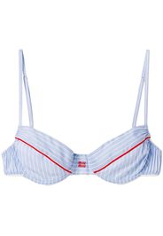 Miu Miu stripe-print bra - Blu