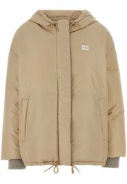 Miu Miu hooded down jacket - Toni neutri
