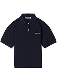 Miu Miu Cotton piqué polo shirt - F0008 BLUE