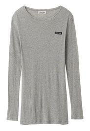Miu Miu Abito corto con applicazione - Grigio