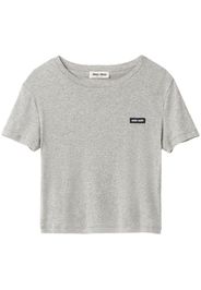 Miu Miu T-shirt con applicazione - Grigio