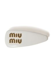 Miu Miu leather hair clip - Bianco
