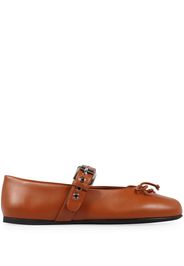 Miu Miu leather ballerina shoes - Marrone