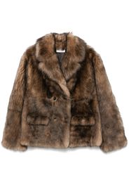 Miu Miu Cappotto in shearling doppiopetto - Marrone