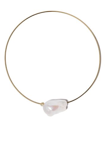 14kt yellow gold pearl and diamond necklace