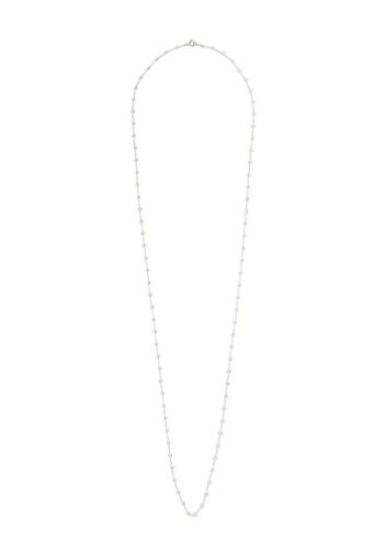 14kt yellow gold Akoya pearl long chain necklace