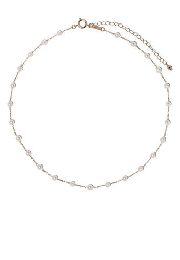 14kt yellow gold Akoya pearl short chain necklace