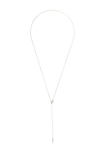 14kt yellow gold Akoya pearl slider necklace
