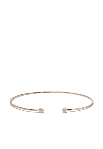 14kt yellow gold two diamond open bracelet