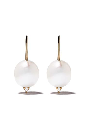 14kt gold Sea of Beauty diamond pearl earrings