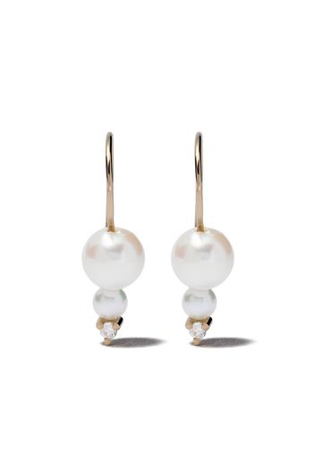 14kt gold Sea of Beauty double akoya pearl diamond earrings