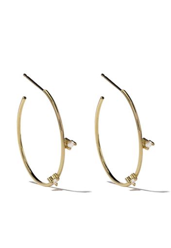 14kt gold Sea of Beauty diamond small hoop earrings