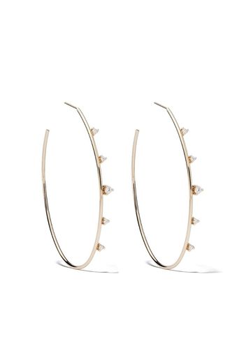 14kt gold diamond hoop earrings