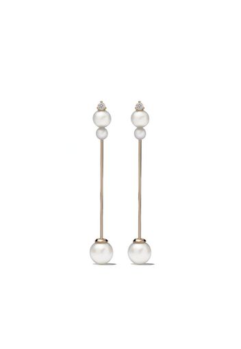 14kt gold Sea of Beauty Kanzashi pearl diamond earrings