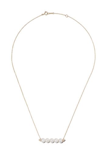 14kt gold diamond pearl necklace