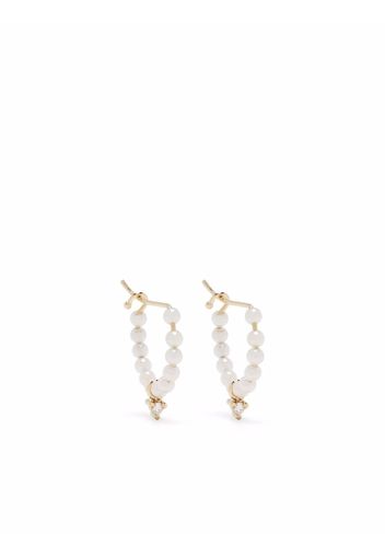 Mizuki 14kt yellow gold baby pearl hoop earrings - Oro