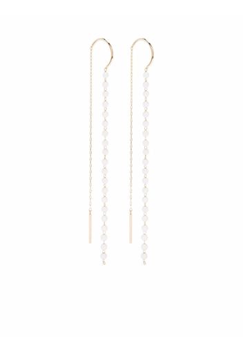 Mizuki 14kt yellow gold long baby pearl threader earrings - Oro