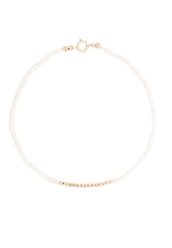 Mizuki 14kt yellow gold pearl anklet - Bianco