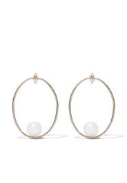 14kt gold Sea of Beauty oval pearl diamond earrings