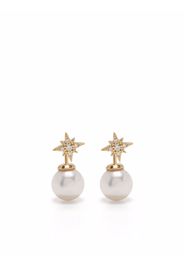 Mizuki 14kt yellow gold small diamond pearl earrings - Oro