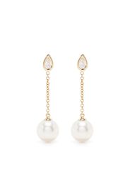 Mizuki 14kt yellow gold diamond and pearl drop earrings - Oro