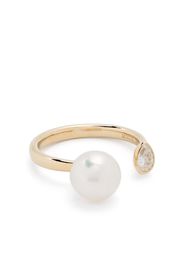 Mizuki Orecchini a bottone Sea of Beauty in oro giallo 14kt, diamante e perla