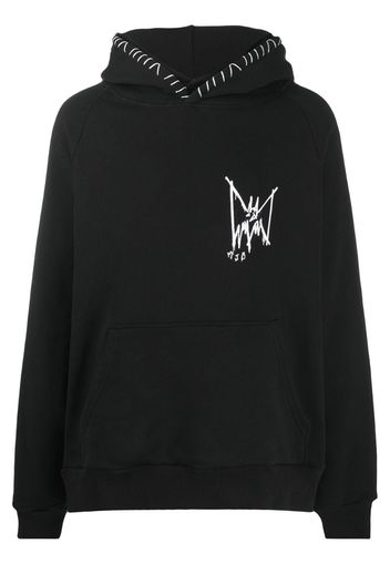 black graphic-print hoodie