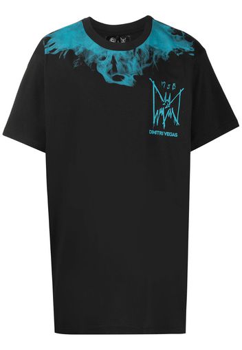 contrasting smoke print T-shirt