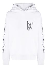 white graphic-print hoodie