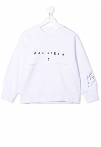 MM6 KIDS logo-print sweatshirt - Bianco