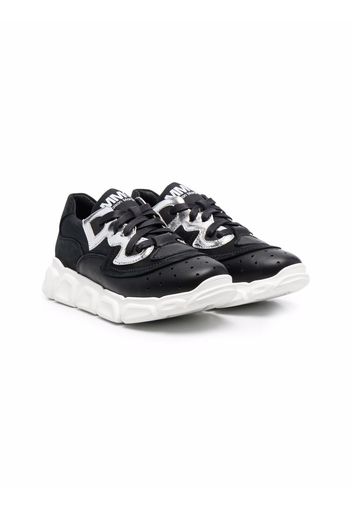 MM6 KIDS logo-print lace-up sneakers - Nero