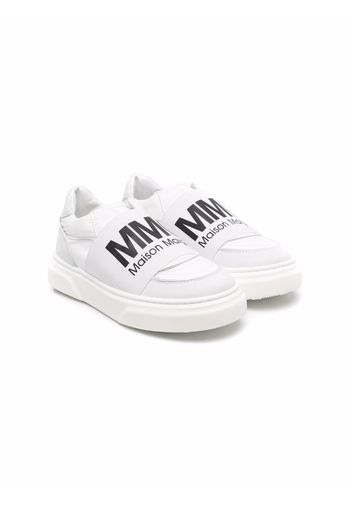 MM6 KIDS logo-print slip-on sneakers - Bianco