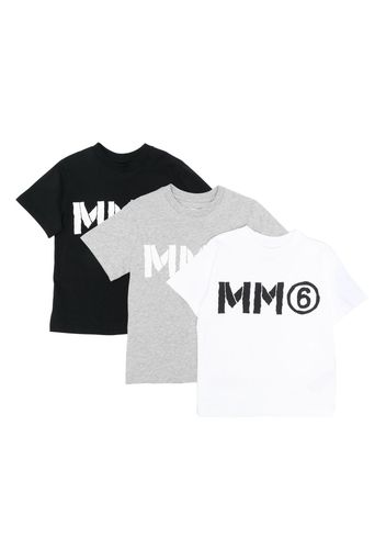 MM6 KIDS Set di 3 T-shirt con stampa - Nero