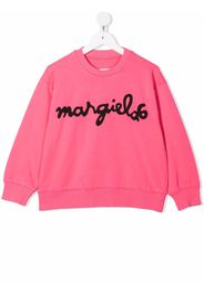 MM6 KIDS logo-print crewneck sweatshirt - Rosa