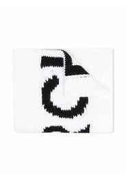 MM6 KIDS logo intarsia knitted scarf - Bianco