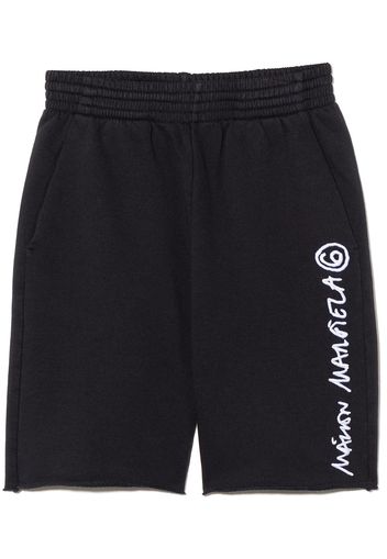 MM6 MAISON MARGIELA KIDS Shorts sportivi con ricamo - Nero